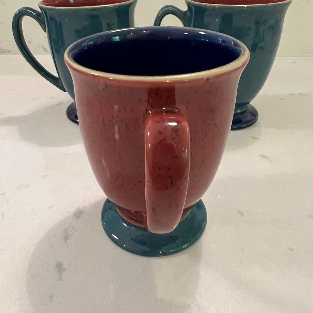 Denby footed coffee mug set of 3 - Picture 2 of 8